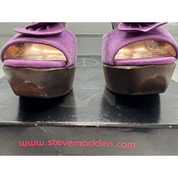 Steve Madden Open-toe Suede Platform Sandals, Truffle Lilac, Size 7 - Picture 8 of 10